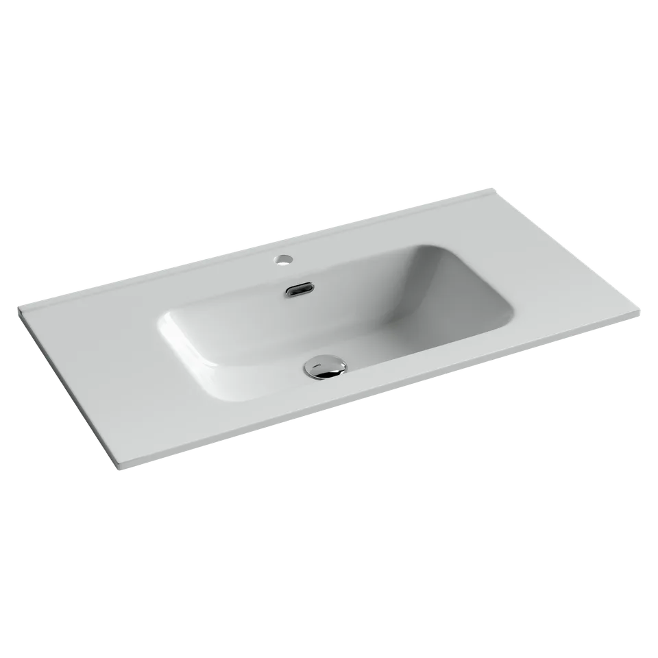Раковина из сантехнического фарфора Ceramica Nova Элемент (Element) 91 см CN7002 накладная цвет белый