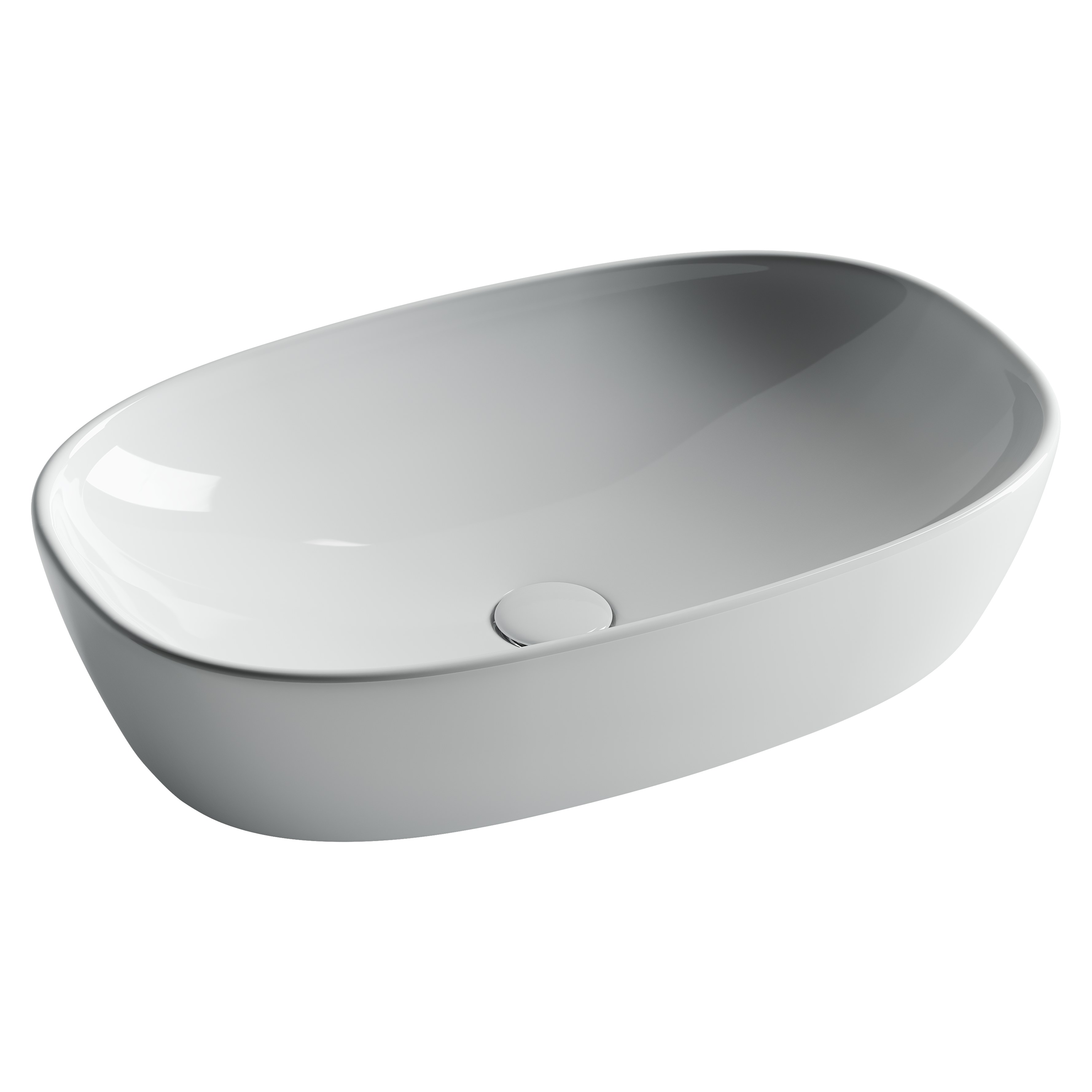 Раковина из сантехнического фарфора Ceramica Nova Элемент (Element) 60 см CN5039 накладная цвет белый