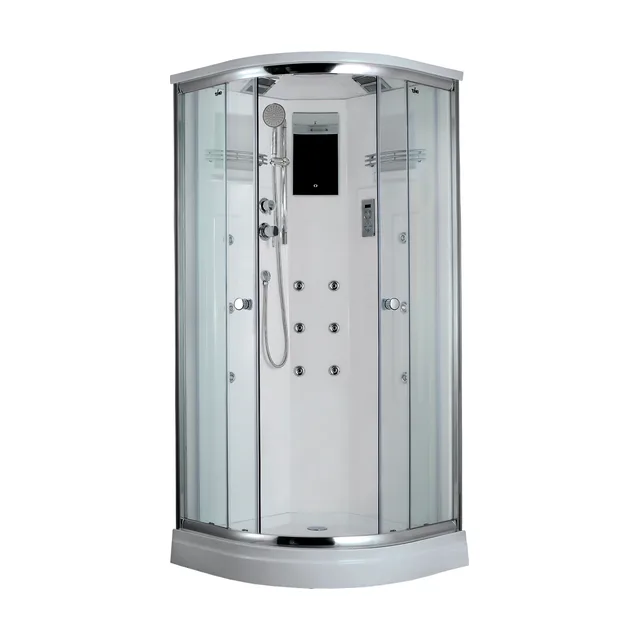 Timo Lux T-7709 NEW душевая кабина 90*90*225, турецкая баня хамам, стульчик прозрачный