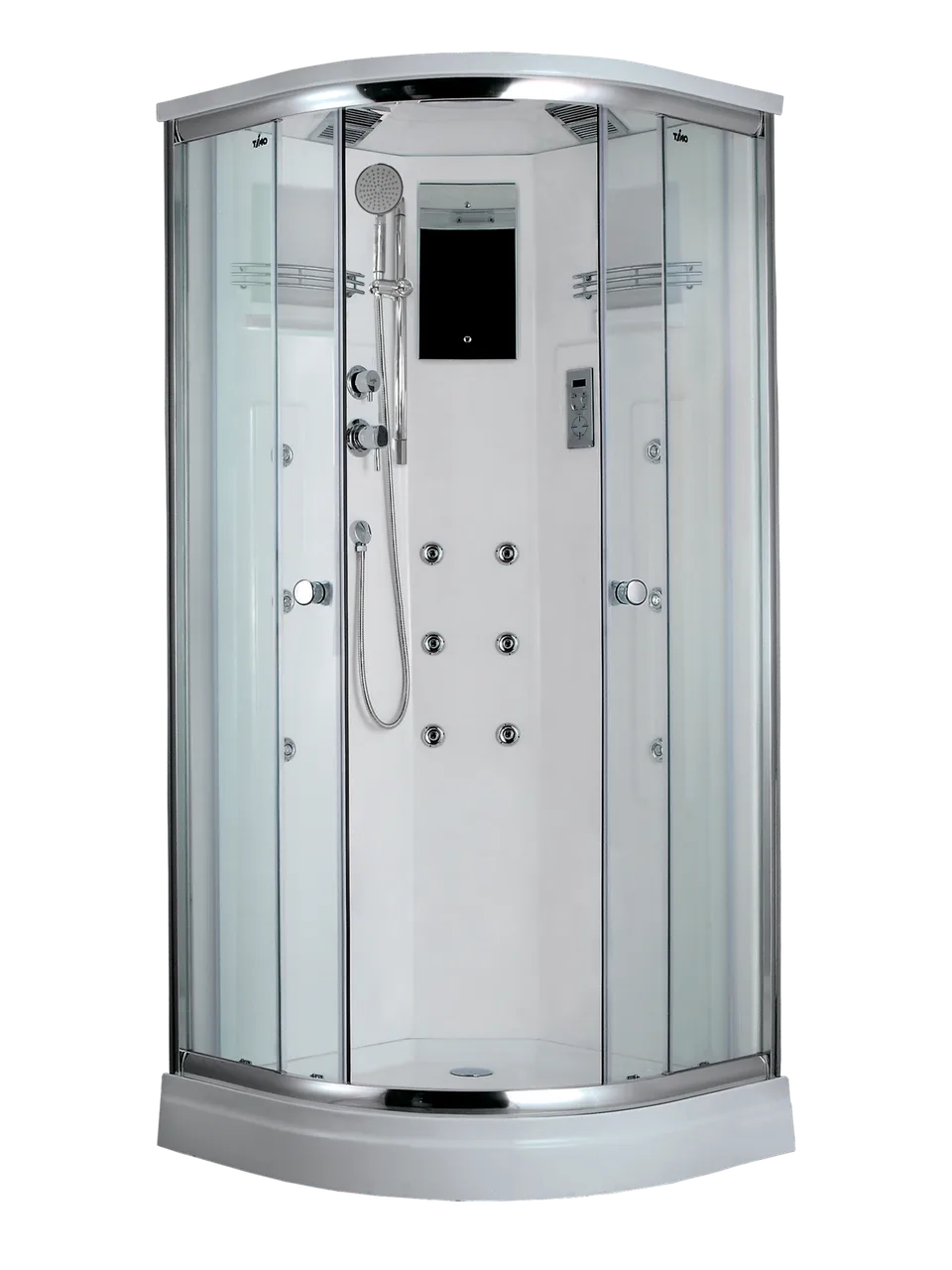Timo Lux T-7709 NEW душевая кабина 90*90*225, турецкая баня хамам, стульчик прозрачный