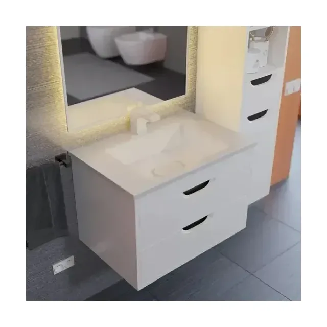Тумба с раковиной Uperwood Modul 65 белая/графит матовая