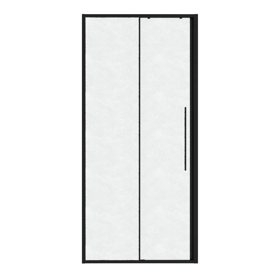 Дверь в нишу Niagara Nova NG-84-L10CHB (100х195) черный матовый,раздвижная влево,стекло шиншилла,1 место