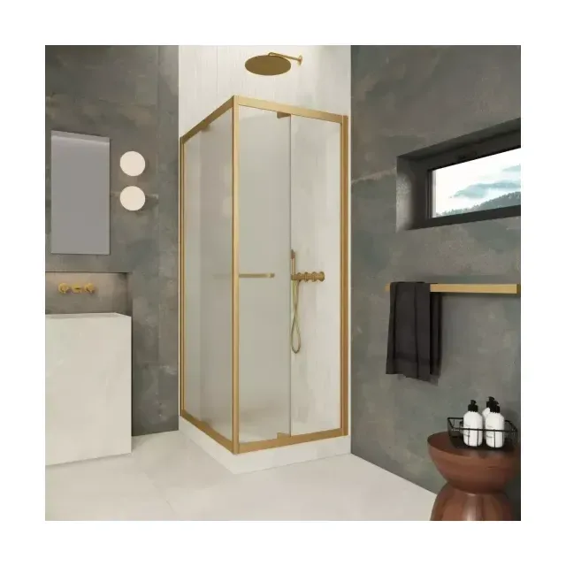 Душевой уголок Z+ZPV Inside 80*90 03 10 профиль золото матовое стекло сатин
