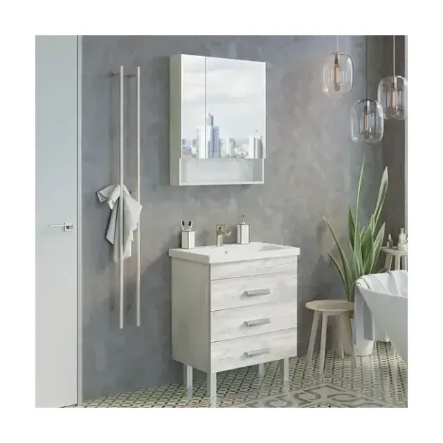Комплект мебели Comforty Никосия 70Н дуб белый (раковина Como 70)