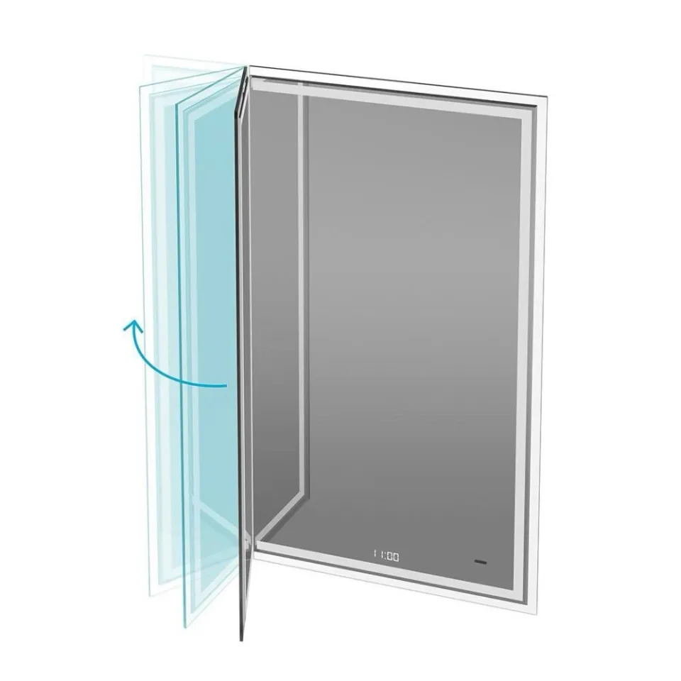 Зеркало Kerama Marazzi Tecno M 65 с поворотной секцией, подсветкой и функцией антизапотевание