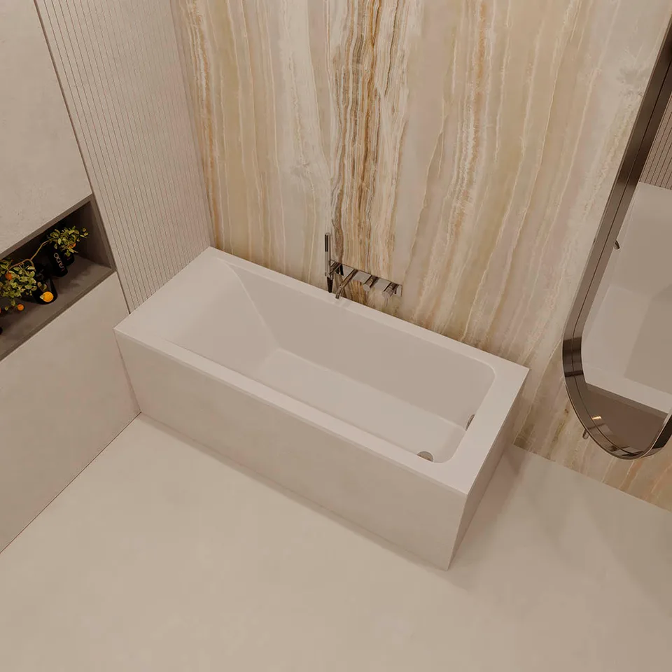 Ванна из искусственного камня Veconi SOLITA 150×70 см, белая глянцевая