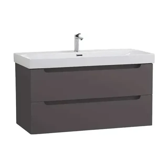 Тумба с раковиной BelBagno Этна (Etna) 100 темно-серая матовая (раковина BB-8078-100)