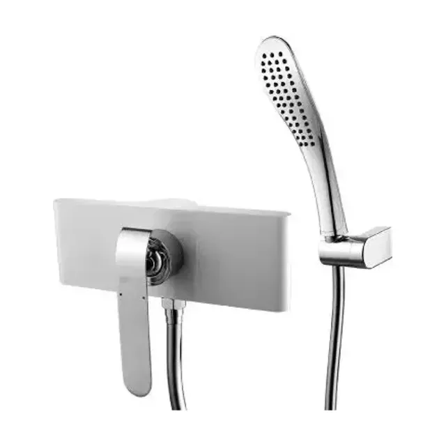 Смеситель Lemark Melange LM4903CW для душа хром/белый