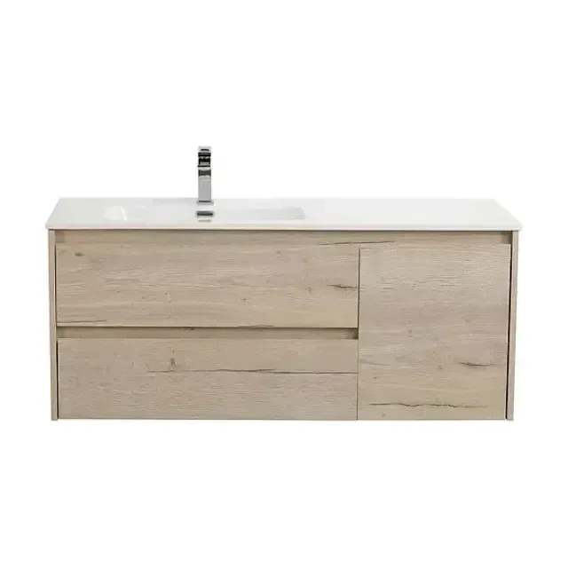 Тумба с раковиной BelBagno Крафт (Kraft) 120 белый дуб Галифакс левая
