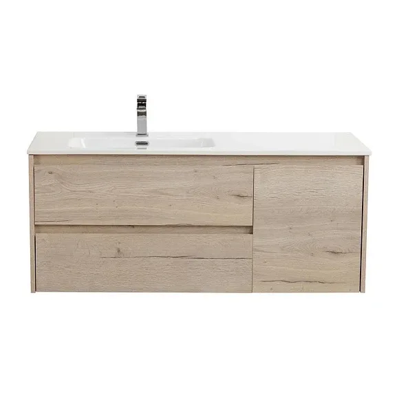 Тумба с раковиной BelBagno Крафт (Kraft) 120 белый дуб Галифакс левая