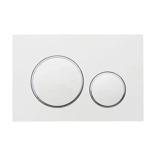 Кнопка смыва Veconi FLUSH V10, FLV10-WC, 240х162х7, пластик, белый матовый кайма - хром глянец