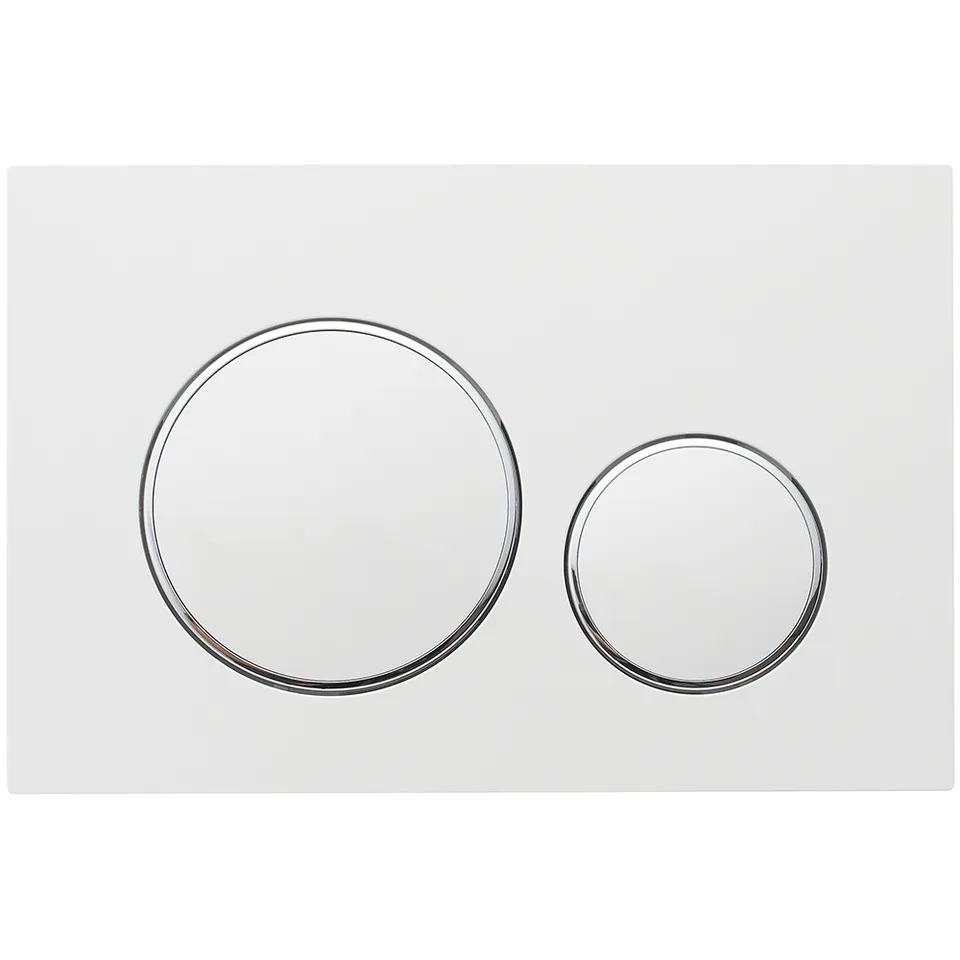 Кнопка смыва Veconi FLUSH V10, FLV10-WC, 240х162х7, пластик, белый матовый кайма - хром глянец