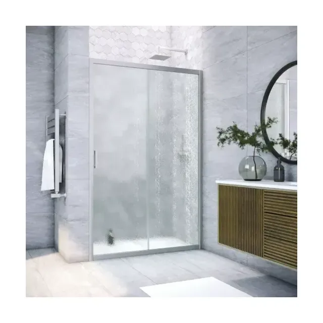 Дверь в душевой проем ZP NOVO h2000 125 07 02, профиль матовый хром, стекло шиншилла