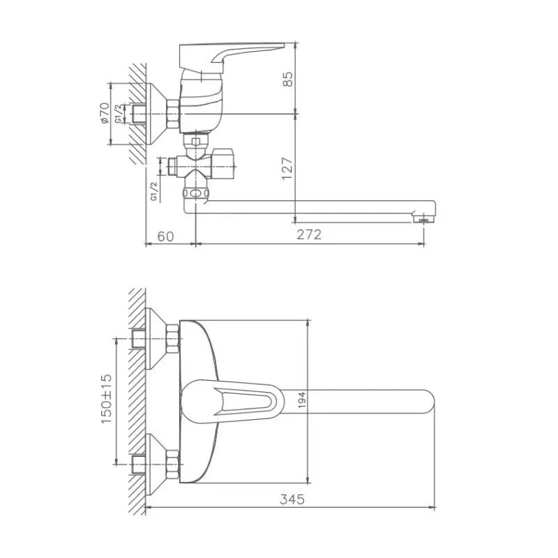 Смеситель Haiba HB2168 универсальный