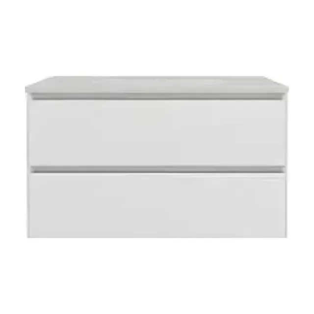 Тумба с раковиной Vincea Люка Софт-Тач (Luka Soft-Touch) 80 белая матовая (раковина гелькоут белая)