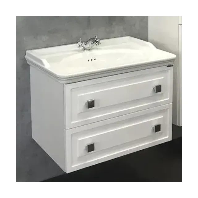Тумба с раковиной Comforty Феррара 80 белый глянец (раковина Comforty 50180)