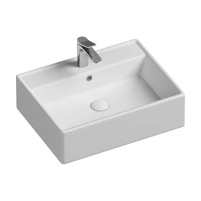 Раковина из сантехнического фарфора Ceramica Nova Элемент (Element) 59 см CN6046 накладная цвет белый