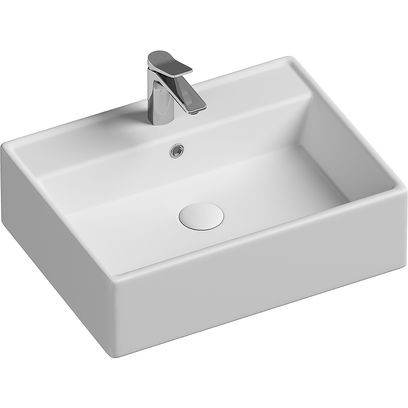 Раковина из сантехнического фарфора Ceramica Nova Элемент (Element) 59 см CN6046 накладная цвет белый