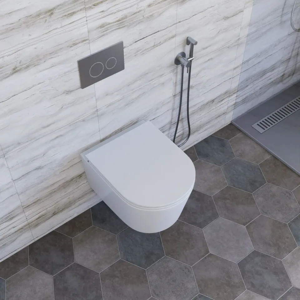 Подвесной унитаз DQ Шилле (Schille) DT1466516 43*57 безободковый Торнадо с крышкой-сиденьем микролифт