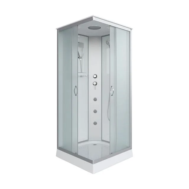 Душевая кабина Niagara Classic NG-1101-14G (90х90х215) низкий поддон(13см),стекло матовое,3 места с полкой