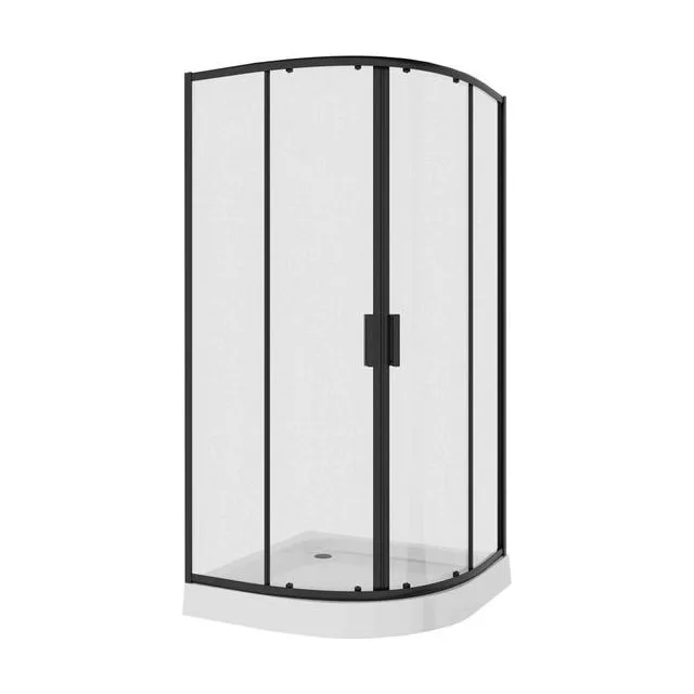 Душевое ограждение Niagara Nova NG-6886-08ВLACK (80х80х195) Угловая,черный,двери раздвижные,стекло прозрачное
