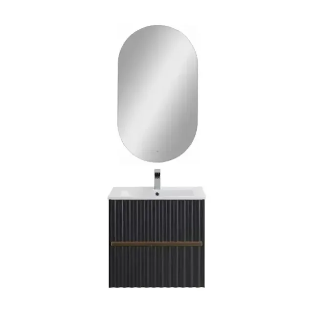 Комплект мебели Art&Max Элегант/Elegant 60 с LED подсветкой ручек серый матовый