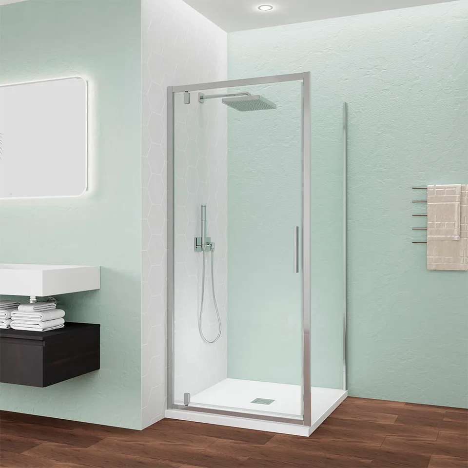 Боковая панель Veconi Ottimo SP CH, 1000х1900 хром, стекло прозрачное