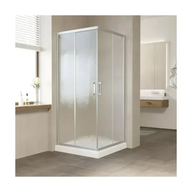 Душевой уголок ZA NOVO h2000 120 07 02, профиль матовый хром, стекло шиншилла