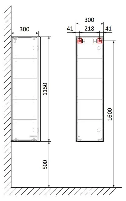 Пенал Aquanika Loft 30*115 древесный аттик