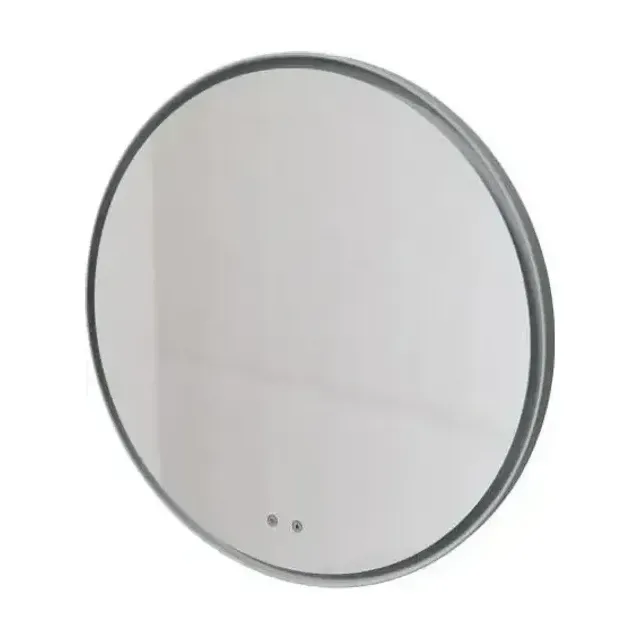 Зеркало Knotlor Луна 80 с Led-подсветкой и функцией антизапотевания серый шелк