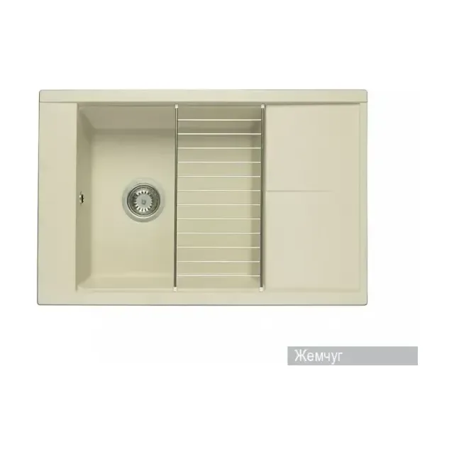 Мойка для кухни AQUATON Делия 78 прямоугольная с крылом жемчуг 1A715132DE240
