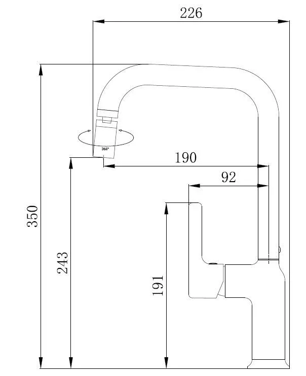Смеситель Esko Column Black CLM519B для кухни, G-излив
