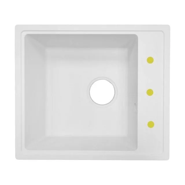 Кухонная мойка AZARIO Milas 480х420х197 кварцевая, прямоугольная, сифон в комплекте, цвет Белый (CS00097665)