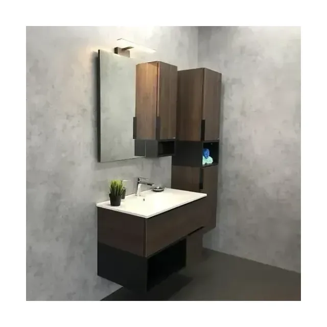 Комплект мебели Comforty Франкфурт 75 дуб шоколадно-коричневый/черный матовый (раковина Comforty 75E)