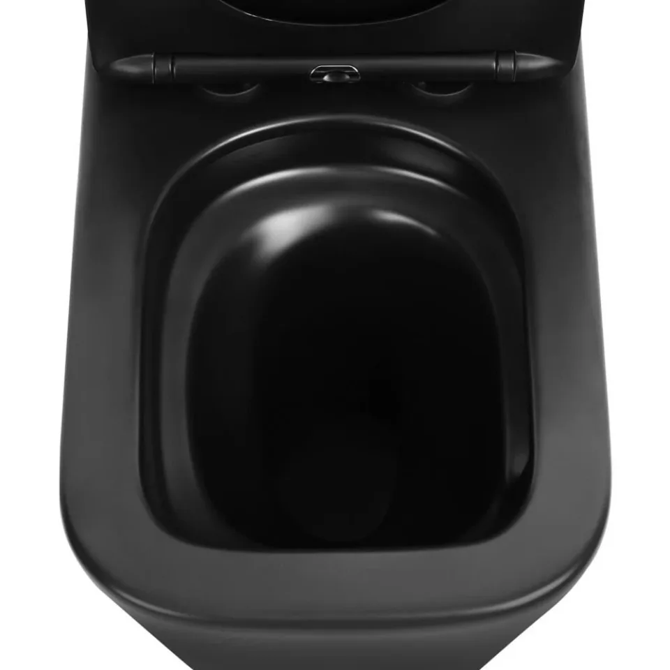 Унитаз-компакт ABBER Rechteck AC1210TMB 36*64 черный матовый безободковый с крышкой-сиденьем микролифт Slim
