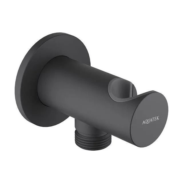 Шланговое подсоединение с держателем AQUATEK, матовый черный AQ2464MB