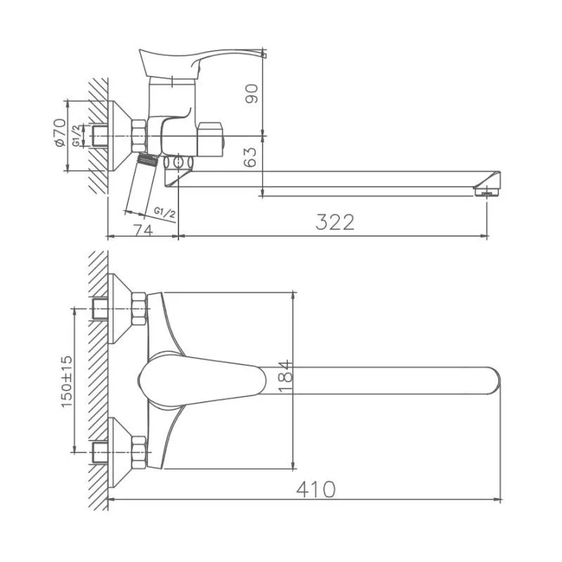Смеситель Haiba HB2201 универсальный