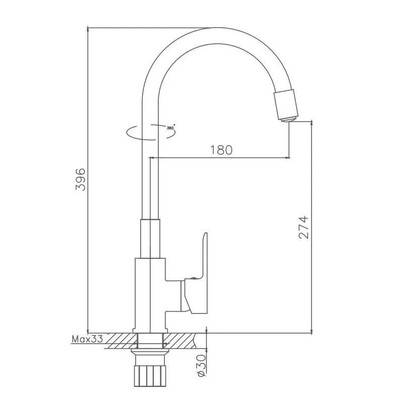 Смеситель Haiba HB70113-8 для кухни гибкий излив белый