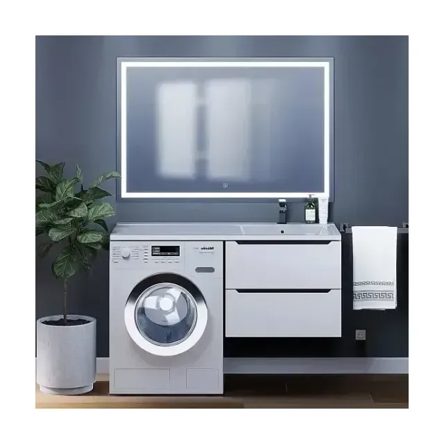 Комплект мебели Uperwood Tanos 120 белый/графит под стиральную машину 2 ящика, подвесной R