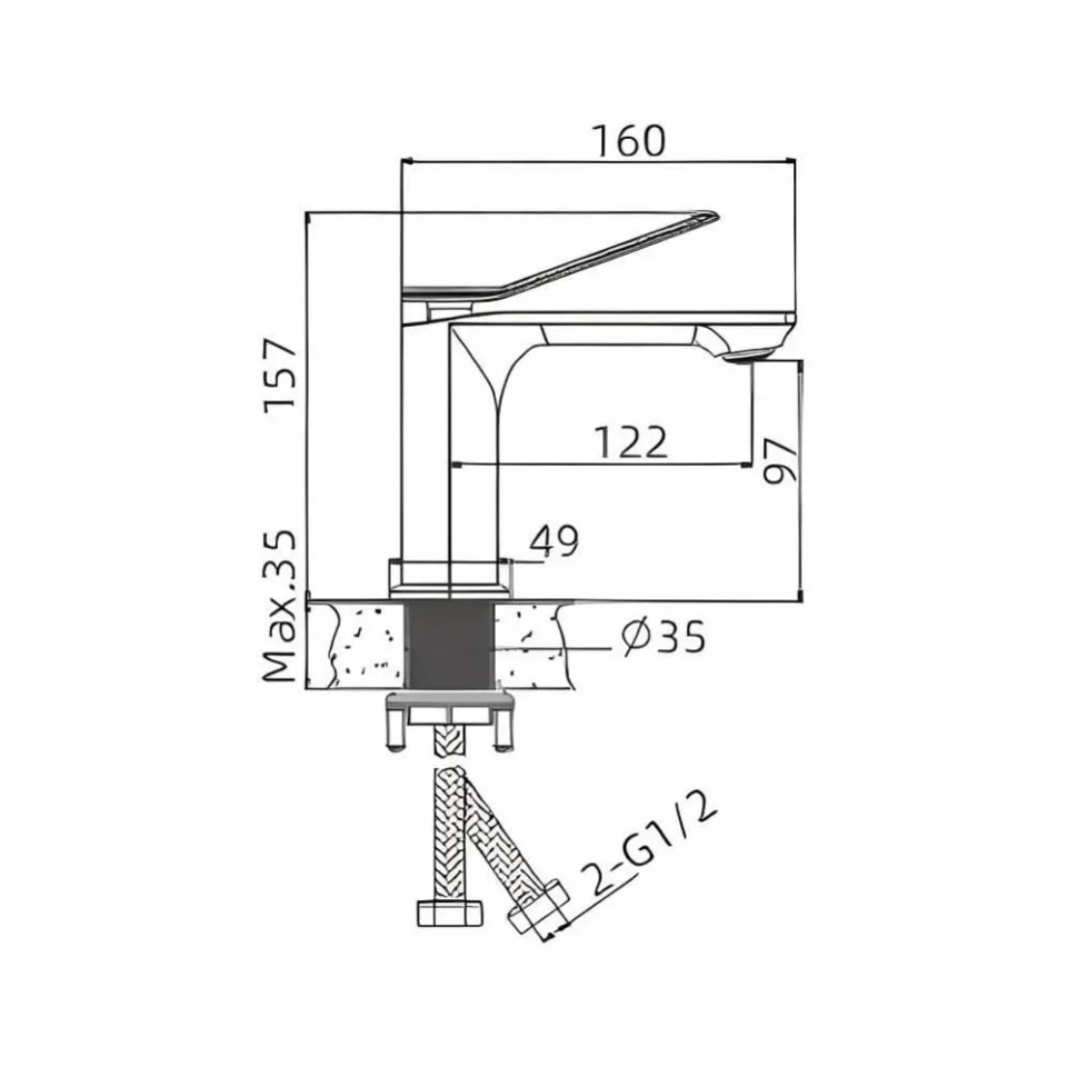 Смеситель Belz B10618 для раковины хром