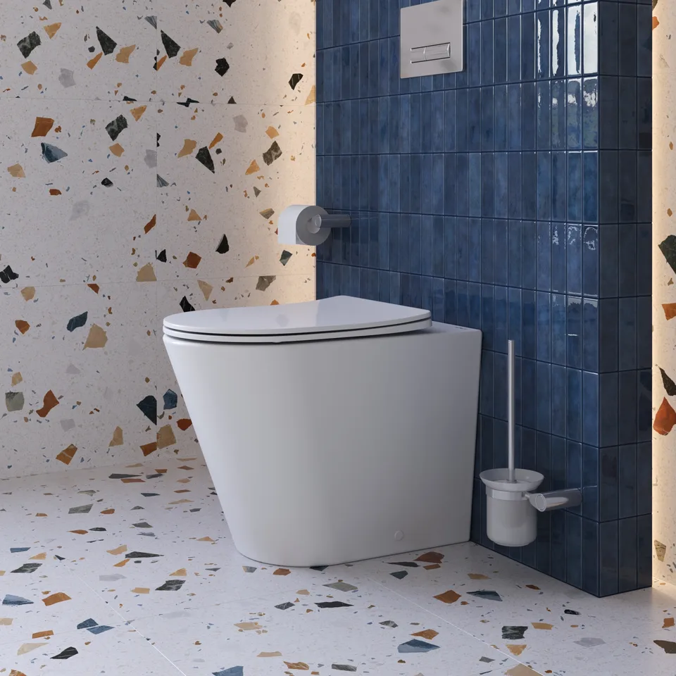Унитаз приставной безободковый с сиденьем и смывом TORNADO BelBagno FLAY-TOR BB1003CB-TOR/SC