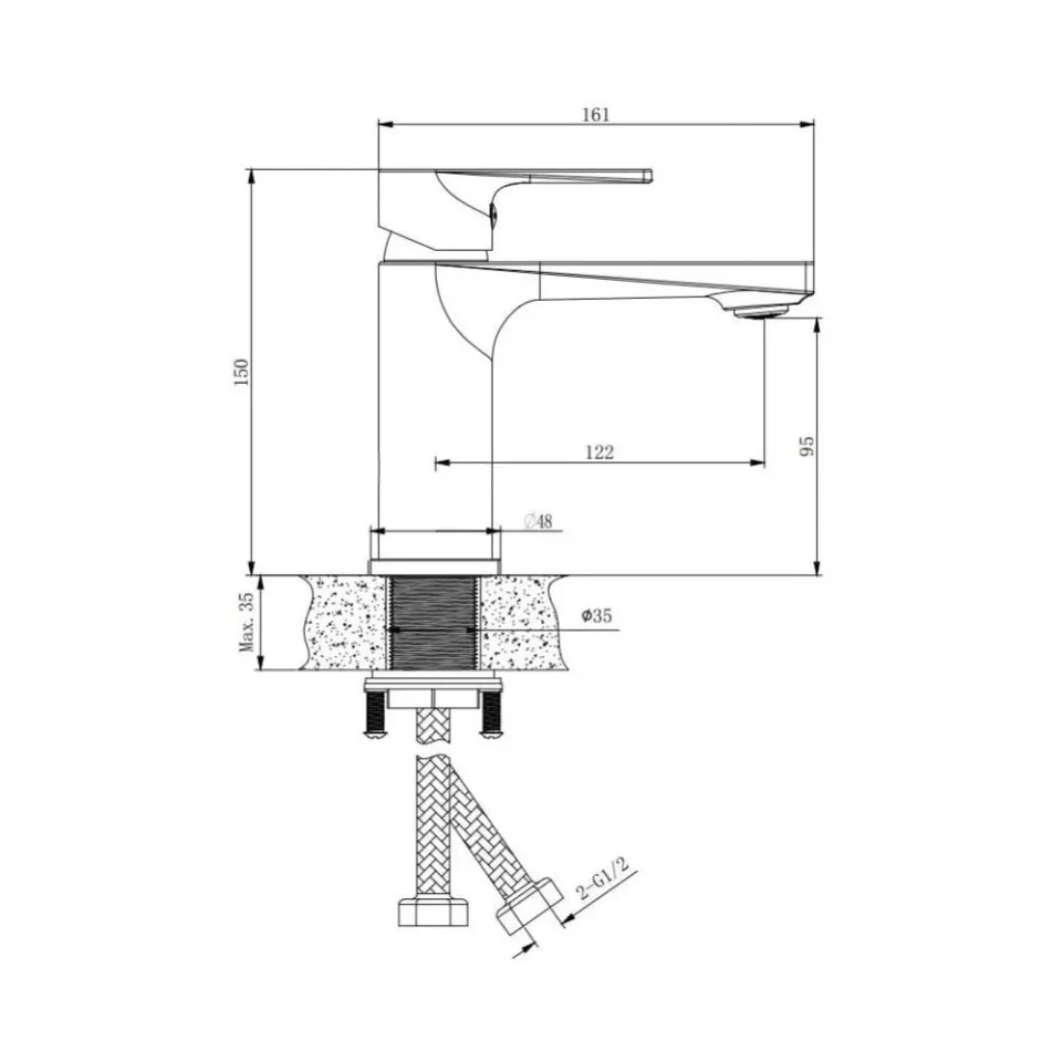 Смеситель Belz B10679 для раковины хром