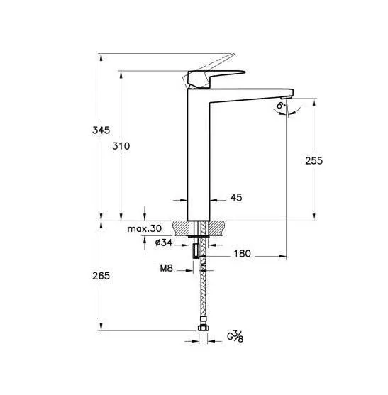 Смеситель Vitra Root Square A42733EXP для раковины хром