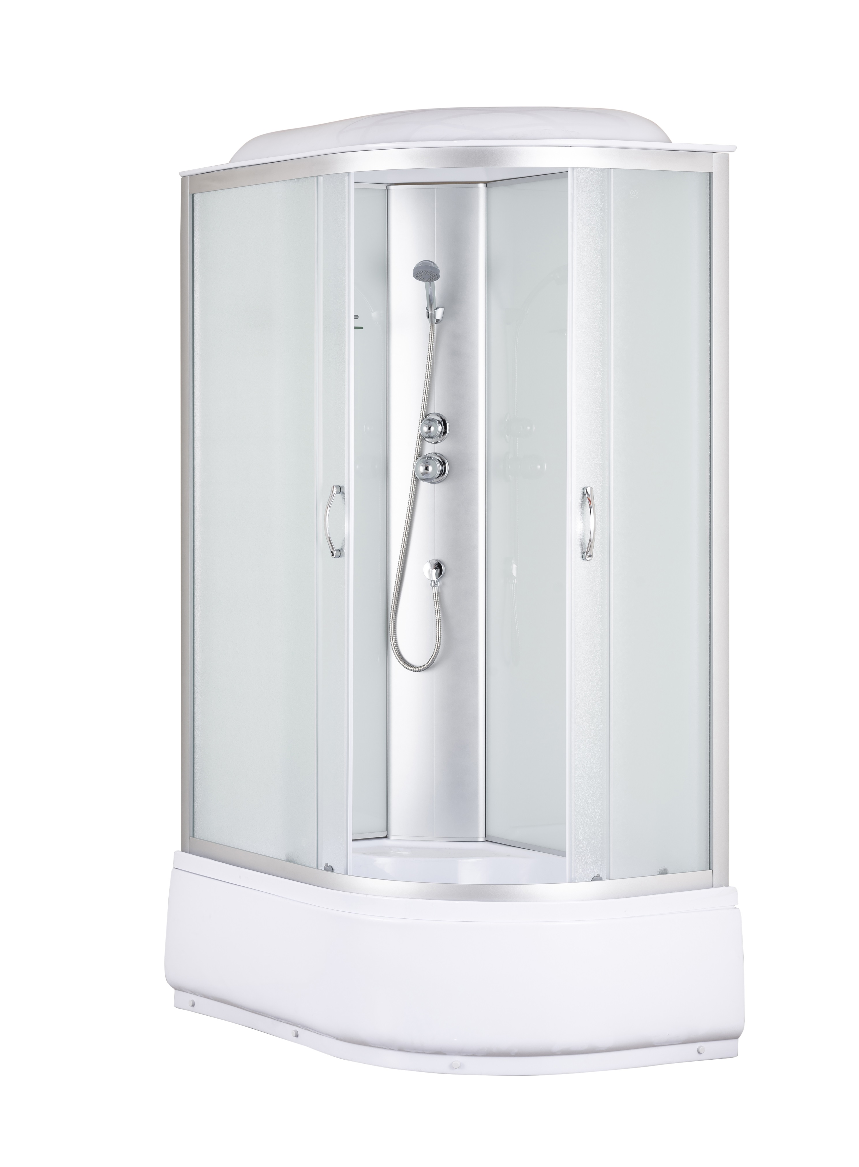 Душевая кабина Классико/Classico без гидромассажа, 120*80*215см, асимметричная, левая, мат.стекло, белые задн.стенки