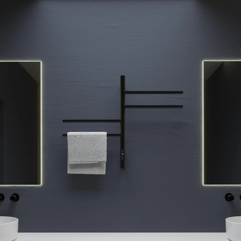 Полотенцесушитель электрический Vincea VTD-1S1CBE 43×60, черный, таймер