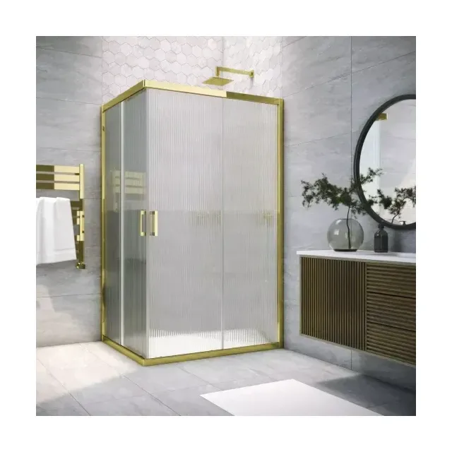 Душевой уголок ZA-F TUR NOVO 110*85 09 Moru, профиль золото глянцевое, стекло Moru