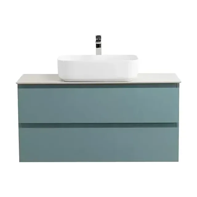 Тумба с раковиной BelBagno Крафт (Kraft) 100 голубая матовая со столешницей белый матовый