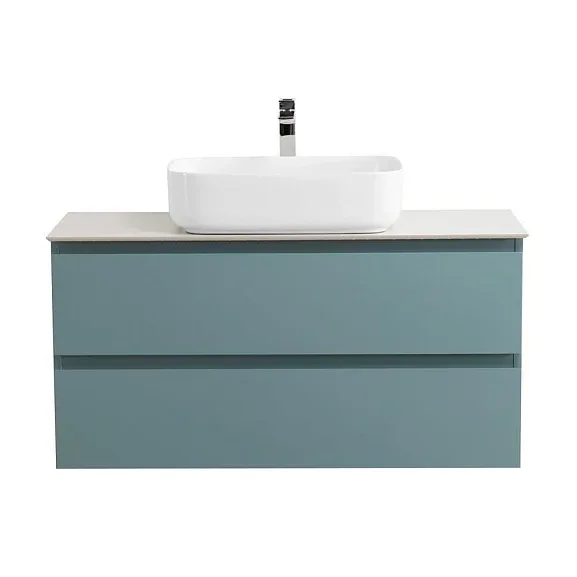 Тумба с раковиной BelBagno Крафт (Kraft) 100 голубая матовая со столешницей белый матовый