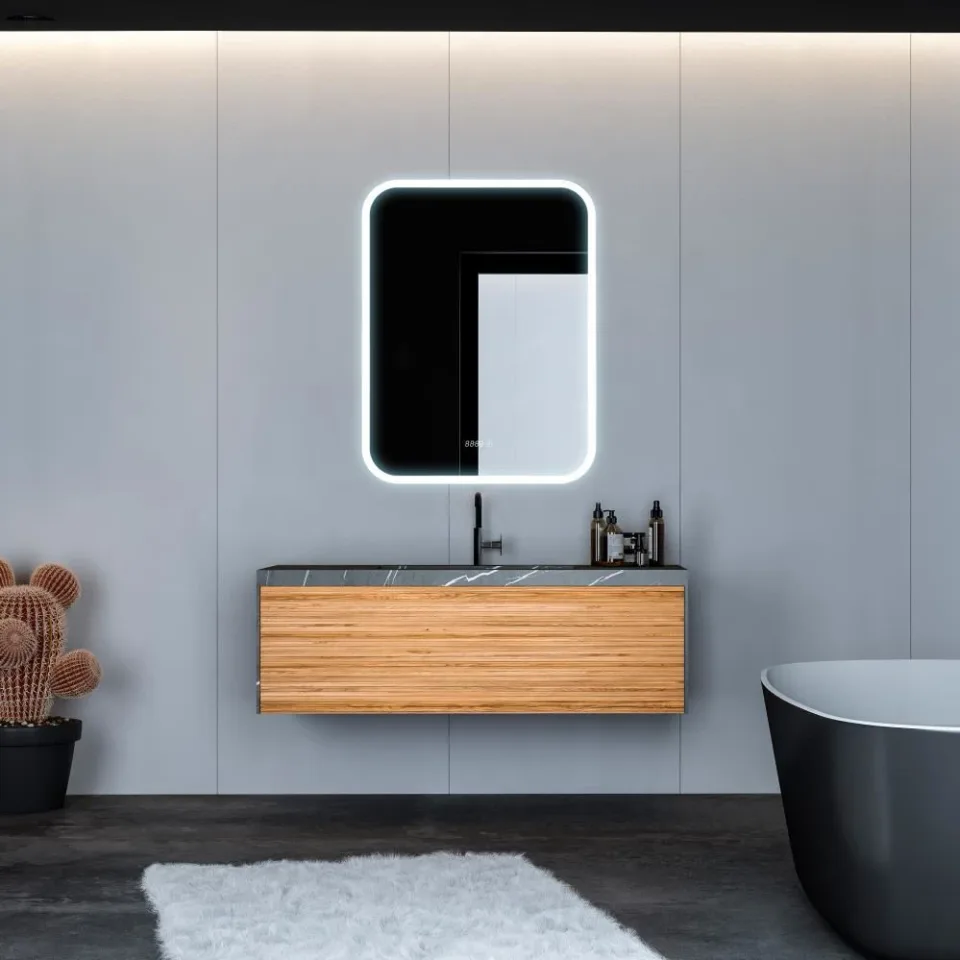 Зеркало Silver Mirrors Стив 60*80 с Led-подсветкой и часами