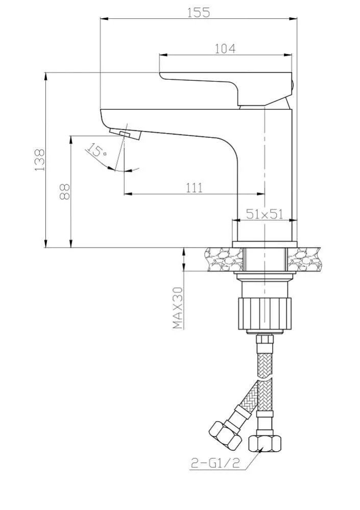 Смеситель Esko Berlin BR26M для раковины